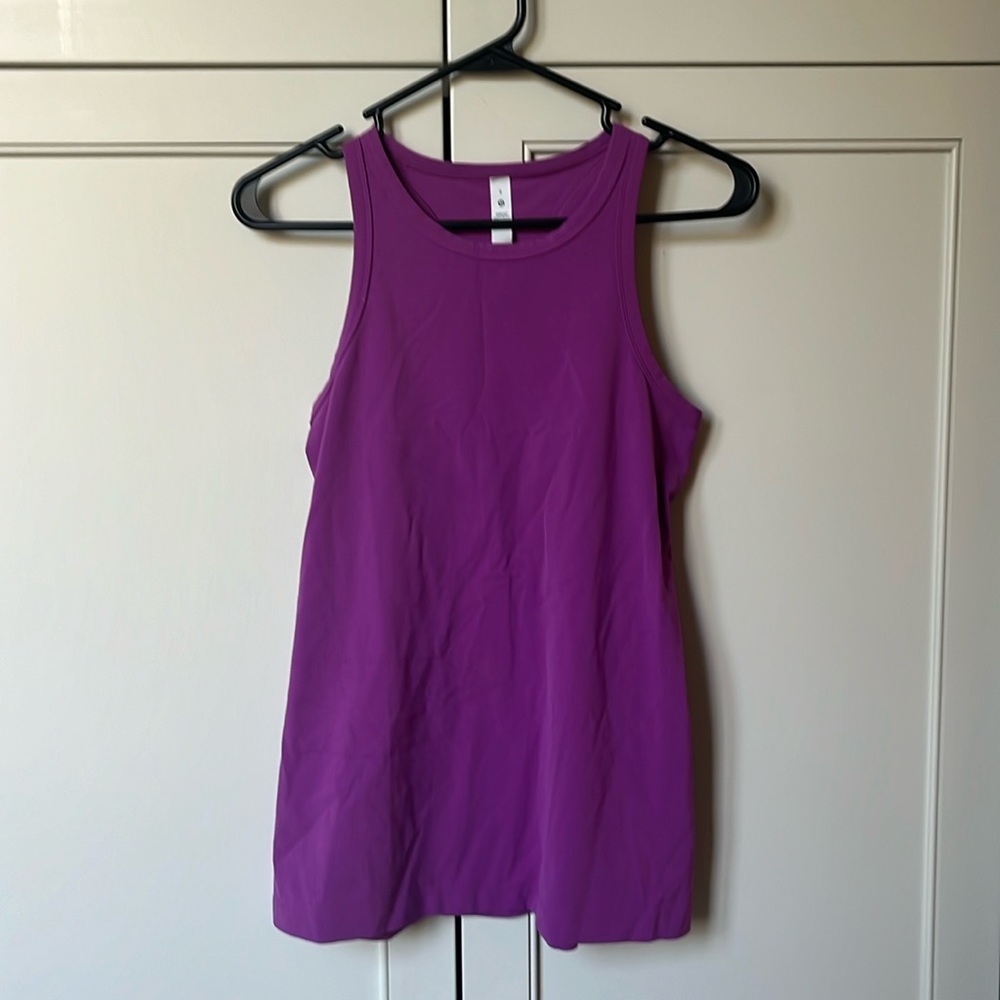 Luluelemon-Align Hip-Length Racerback Tank Top. Size-8 / Color-Vivid Plum